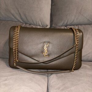 Yves Saint Laurent Dark Brown Leather Shoulder Bag